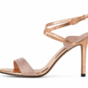champagne glow crystal ankle strap stiletto heels