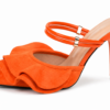 flare petal fashion mule heels