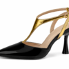 velvet night gold accent heels