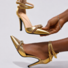 golden muse pointed toe heels
