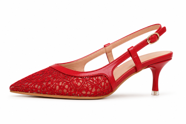 ivory lace grace pointed toe slingback heels