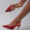 ivory lace grace pointed toe slingback heels