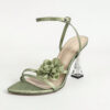 olive blossom stiletto sandals