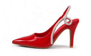 rhinestone ribbon pointed toe heels